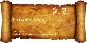 Halupka Nóra névjegykártya
