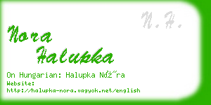 nora halupka business card